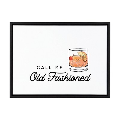 18" x 24" Sylvie Call Me Old Fashioned Framed Canvas by the Creative Bunch Studio Black - Kate & Laurel All Things Decor