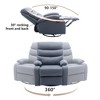 Hzlagm Everglade 30.2 in. W Technical Leather Upholstered Swivel and Rocking Manual Recliner - 3 of 4