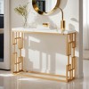 Hommoo 42.5" Console Table with Faux Marble Tabletop White - 4 of 4
