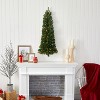 4ft. Flat Back Wall Hanging Artificial Christmas Tree with 50 Clear LED Lights – Elegant Space-Saving Holiday X-Mas Accent - 4 of 4