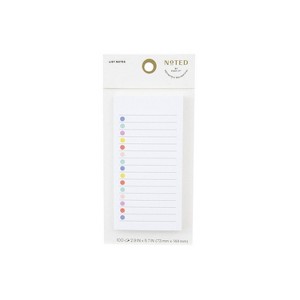 Noted by Post-it White Lined Notes with Colored Dots, Sticky Notes: 100 Sheets, 2.9x5.7", To-Do & Grocery List - 1 of 4