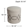 55 Downing Street Iriza Oatmeal Nailhead Round Ottoman - 4 of 4