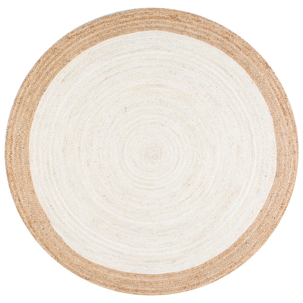 White Solid Loomed Round Area Rug 4' - nuLOOM