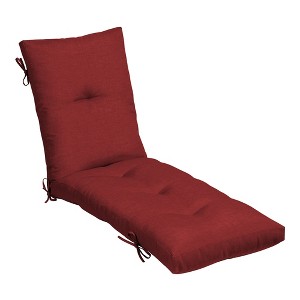 ARDEN Outdoor Plush Modern Tufted Chaise Cushion, 76 x 22, Water Repellent, Fade Resistant, Tufted Cushion for Chaise Lounger 76 x 22, Ruby Red Leala - 1 of 4