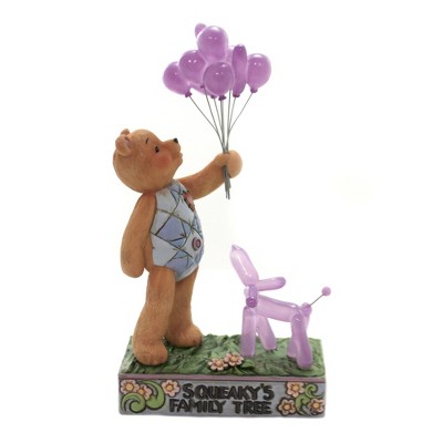 Jim Shore 8.0" Squeaky's Family Tree Teddy Bear Balloons Dog  -  Decorative Figurines