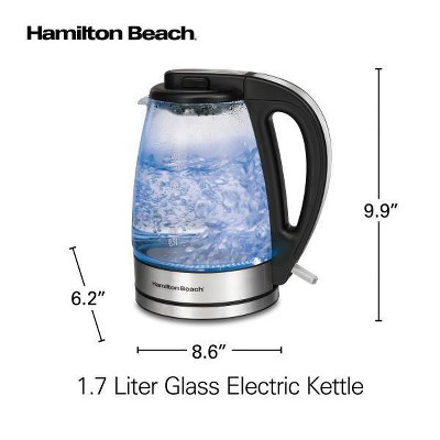 Hamilton Beach 1.7L Glass Electric Kettle with LED Indicator