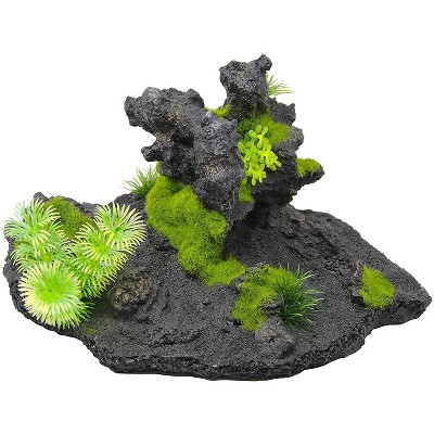 Penn-Plax Presents Insta-Aquascape Aquarium Ornament Collection Mossy Rock
