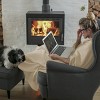 Flannel Fleece Throw Blanket- For Couch, Home Decor, Bed, Sofa & Chair- Oversized 60" x 70", Soft & Plush Microfiber in Desert Tan by Hastings Home - 4 of 4