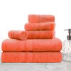 Cotton 6 Piece Bath Towel Set, Plush and Quick Drying, Classic Ionic Jacquard Border and Embroidered Trim by Blue Nile Mills - 2 of 4