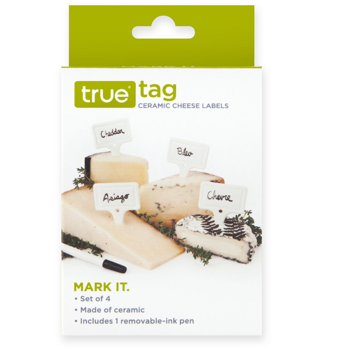True Tag Ceramic Cheese Board Labels Markers, Charcuterie Accessories, Hosting Essentials for Birthday, Wedding, Anniversary, Wine Parties, Set of 4 - thumbnail 4