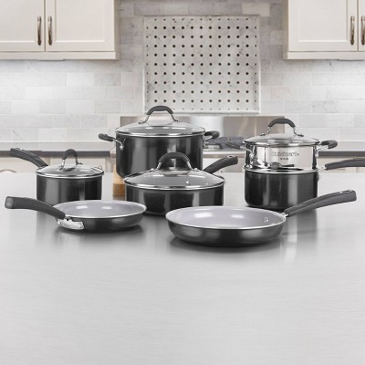 Cuisinart 11-Piece Black Non-Stick Aluminum Cookware Set