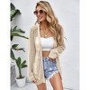 Womens Summer Lightweight Cardigan Long Sleeve Open Front Loose Beach Crochet Cover Up - 2 of 4