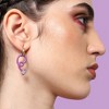 SOHI Women's Purple Abstract Drop Earrings - 3 of 3