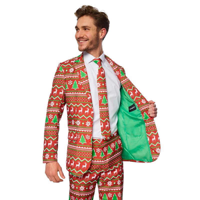 Suitmeister Men's Christmas Suit - Red Christmas (Mp Only) - Red, 3 of 5