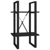 vidaXL 2-Tier Book Cabinet Black 15.7 in.x11.8 in.x27.6 in. Engineered Wood - 2 of 4