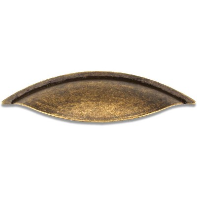attop 6 Pack Bin Cup Drawer Pull, Antique Brass Cabinet Handles, 2-1/2-Inch Screw Spacing for Kitchen Drawer Dresser Cupboard, 5-1/8-Inch Total Length