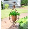 Wind & Weather Antiqued Wrought Iron Plant Stand with Solar Light - 3 of 4