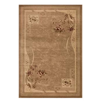 Minimalist Modern Floral Block Power-Loomed Living Room Bedroom Entryway Indoor Area Rug or Runner by Blue Nile Mills