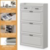 Hidden Wood Shoe Cabinet with 3 Flip Drawers and 2 Drawers,  Shoe Storage Cabinet Narrow Shoe Rack for Entryway - 4 of 4