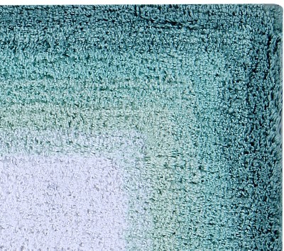 Turquoise Cotton Tufted Ombre Bath Rug Set