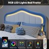 Coucheta Upholstered Bed Frame with LED Lights, Storage Drawer & Headboard,Velvet Platform for Kids, No Box Spring Needed - 3 of 4