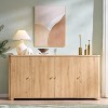 Kitchen Buffet Sideboard Cabinet with 4 Doors and Shelves, Modern Large Sideboard Buffet Storage Cabinet, 66" Coffee Bar Storage Cabinet - 2 of 4