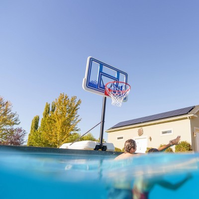 44" Blue and White Polycarbonate Poolside Basketball Hoop