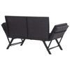 vidaXL Outdoor Sun Bed Black Poly Rattan Standard Convertible Furniture - 4 of 4