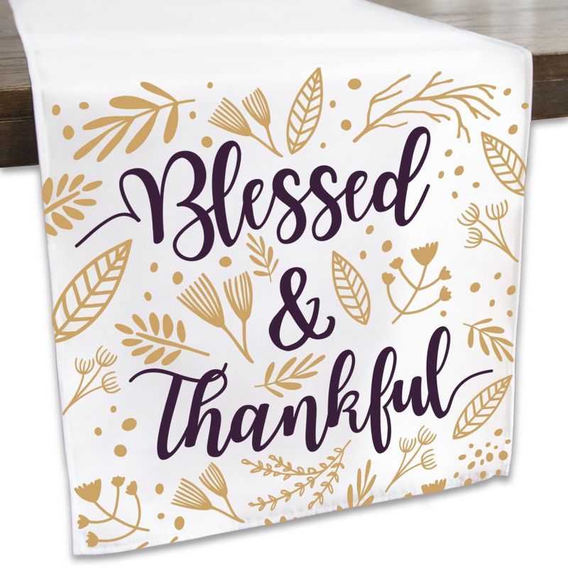 Big Dot of Happiness Elegant Thankful for Friends - Friendsgiving Thanksgiving Party Dining Tabletop Decor - Cloth Table Runner - 13 x 70 inches, 1 of 6