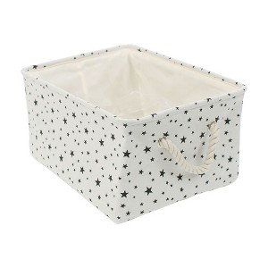 PiccoCasa Foldable Linen Fabric Drawstring Closure Closet Decorative Storage Bins - 1 of 4