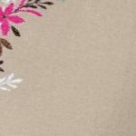 natural khaki flower embroidery