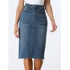 INSPIRE CHIC Women's Casual High Waist Back Slit Short Denim Skirts - 2 of 4