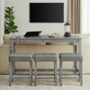 Aukfa 4-Piece Multi-Functional Dining & Bar Table Set with Built-in Power Outlet - Modern Space-Saving Solution for Living Rooms - 3 of 4