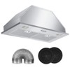 Tylza 30 in. 800 CFM Vent Ducted/Ductless Convertible Insert Range Hood Stainless Steel - 3 of 4