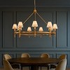 ALOADECOR 6-Light Classic Pendant Fixture Elegant Interior Lighting With White Shades For Dining Room Living Room - 3 of 4