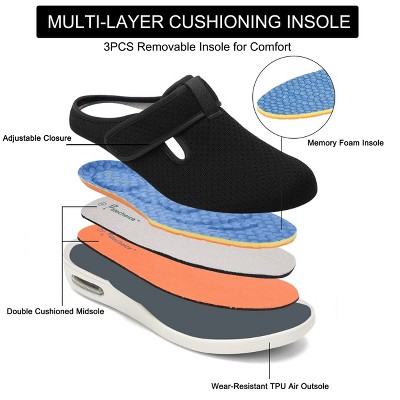 Женские кроссовки Garvee Womens Easy On/Off Shoes Stylish Shoes with Arch Support Extra Wide Widths Walking Sneakers with Soft Insoles Adjustable for Swollen Feet,Black - 42 — фото 3