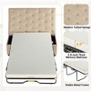 Twin Size Folding Sofa Bed, Convertible Sleeper Sofa Ottoman with Memory Mattress and Tufted Design for Living Room -ModernLuxe - 4 of 4