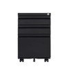 3 Drawer Mobile File Cabinet with Lock, Under Desk Metal Filing Cabinet for Legal/Letter Size, Rolling Filing Storage Cabinet For Office Home - 2 of 4