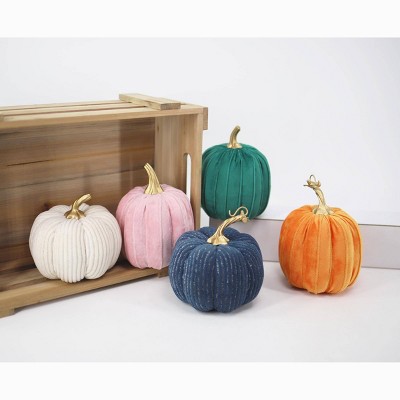 5ct Large Velvet & Cord Pumpkins - Bullseye's Playground™