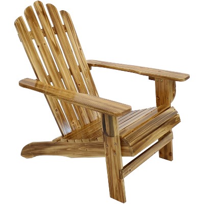 Sunnydaze Outdoor Natural Fir Wood Rustic Lounge Backyard Patio Adirondack Chair - Light Charred Finish