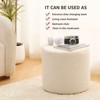 KTMBDW Round Teddy Fleece Ottoman with Soft Padded Seat, Multi-Functional Footrest, Upholstered Foot Stool for Living Room, Bedroom - 3 of 4