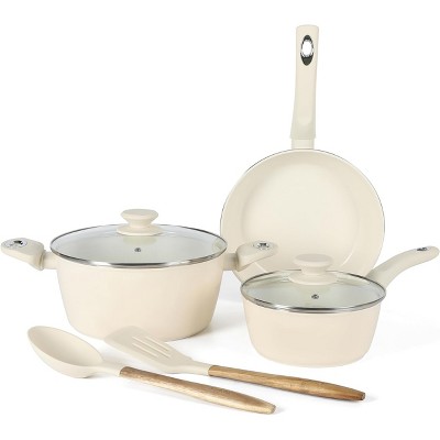 Gibson Home Plaza Cafe 7-Piece Aluminum Nonstick Cookware Set in