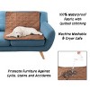 Waterproof Pet Mat - 36x28 Partial Couch Covers for Dogs, Cats, or Kids - Quilted Non-Slip Furniture Protector Pad by PETMAKER (Brown) - 3 of 4