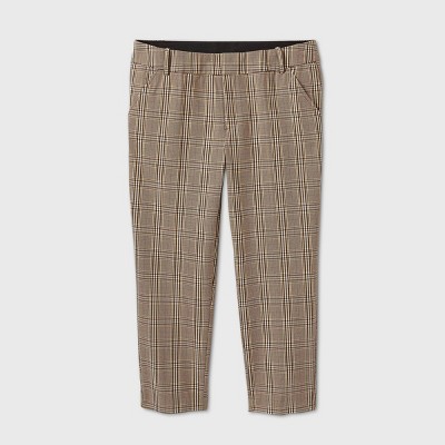 plaid ankle length pants