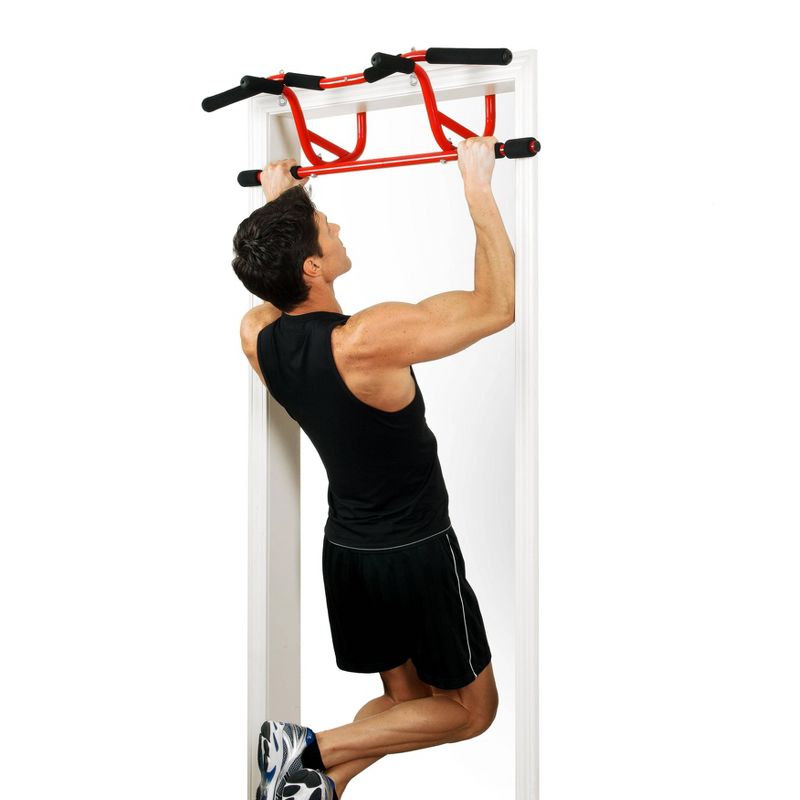 GoFit Elevated Chin Up Station - Red/Black, 6 of 15