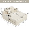 Dolonm 66.5 "Compressed Boneless Sofa Foldable sofa bed and floor bed Corduroy Double Recliner with Cup Holder, Cushion, Side Pocket - 3 of 4