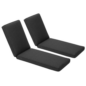 Aoodor 72 x 21 x 3 Inches Patio Chaise Lounger Cushions, Olefin Fabric Slipcovers with Sponge Foam, Set of 2 - 1 of 4