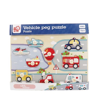 Leo & Friends Vehicle Peg Puzzle for 24-Months+