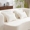 Wooakway 80" White Upholstered Convertible Sofa with Armrest Plush Sleeper Sofa with 4 Pillows - 3 of 4