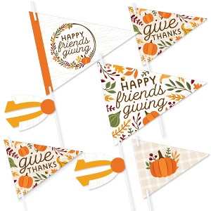 Big Dot of Happiness Fall Friends Thanksgiving - Triangle Friendsgiving Party Photo Props - Pennant Flag Centerpieces - Set of 20 - 1 of 4